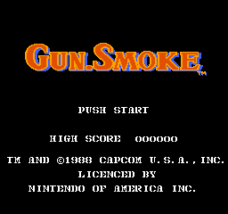 Gun.Smoke title screen for NES